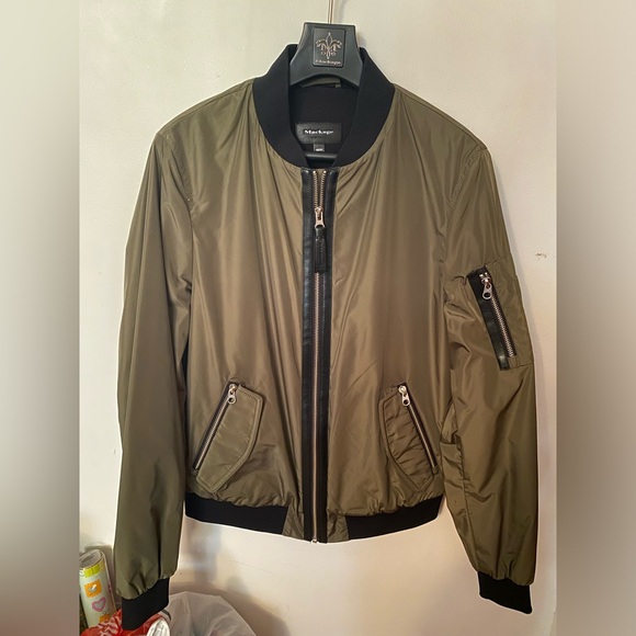 Mackage Mens Army Green Bomber Jacket - New Without Tag - Picture 9 of 10